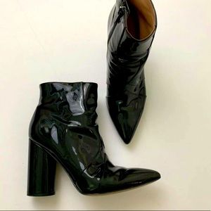 Sigerson Morrison Black Patent Leather Ankle Boots